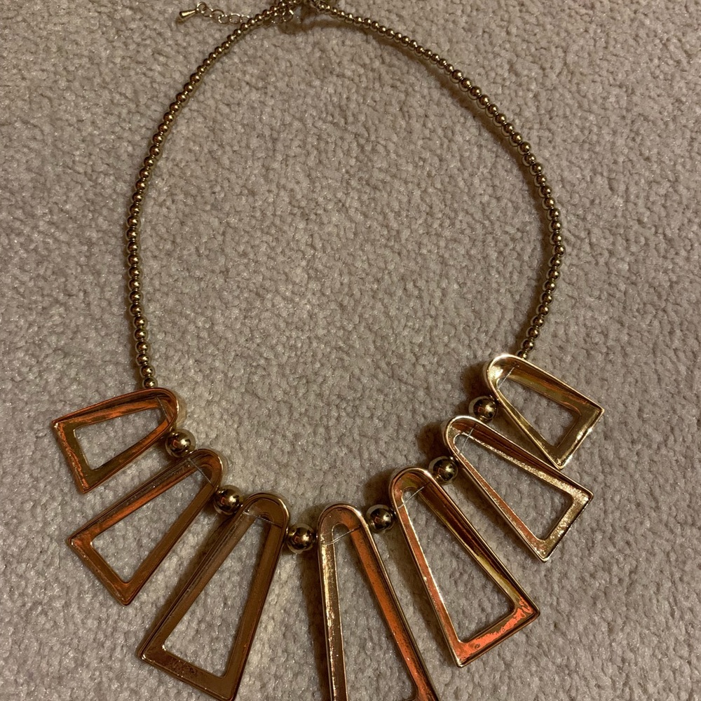 Gold plated chunky statement necklace with beads